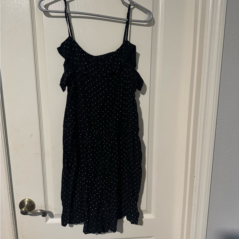 Old Navy Black Jumpsuit with White Polka Dots